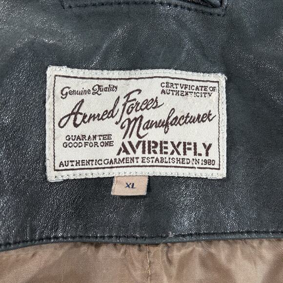 Vintage AvireX Fly FLIGHT BOMBER AVIATOR PILOT FLYING LEATHER JACKET XL - Picture 4 of 6